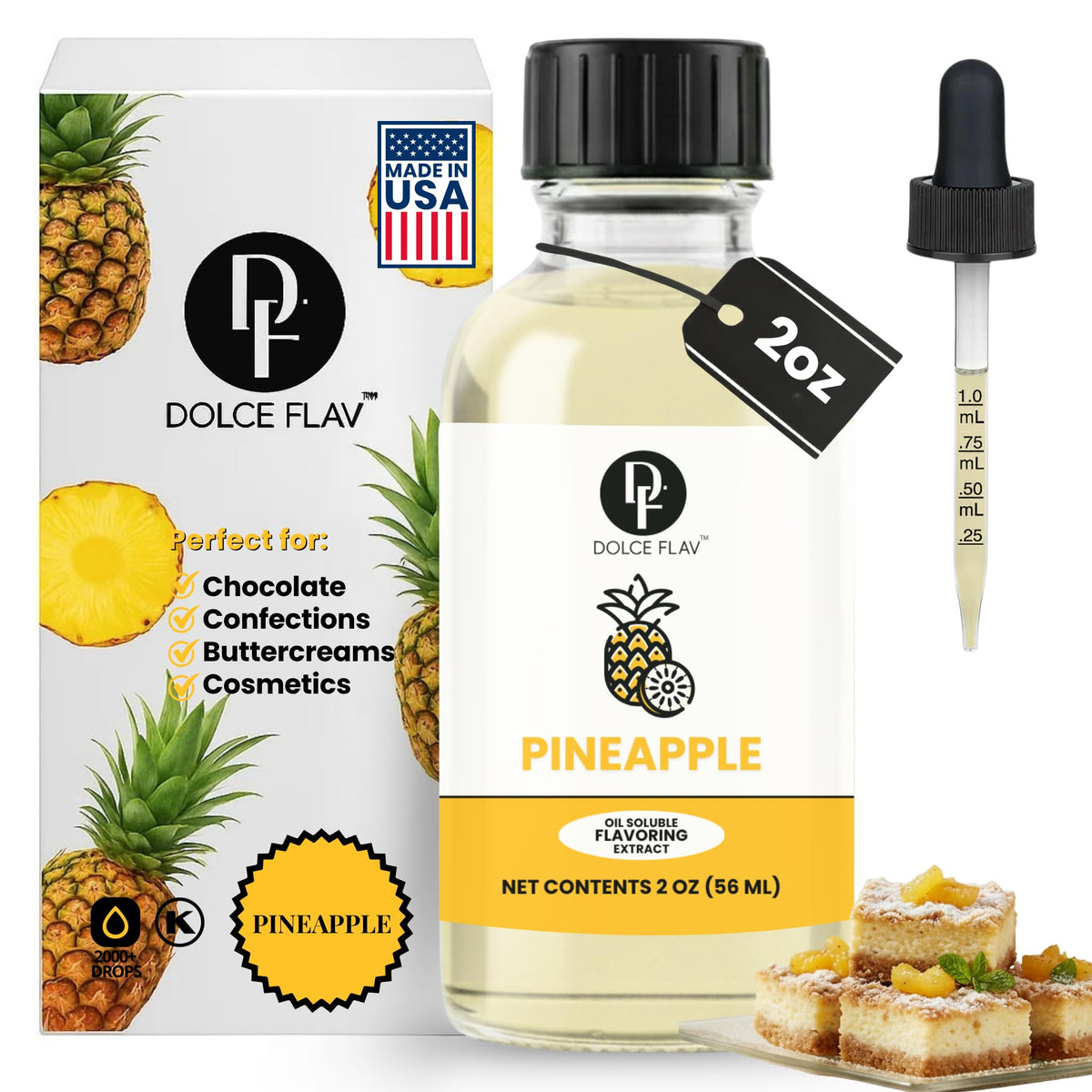 Dolce Flav Pineapple Extract bottle for baking and candy making