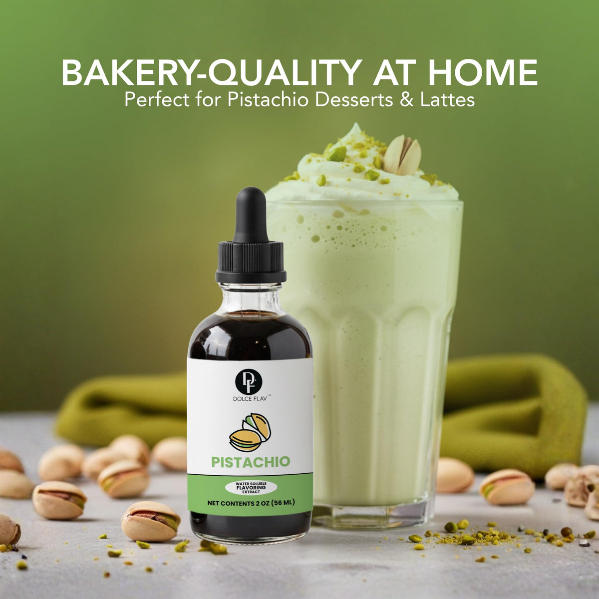 Dolce Flav pistachio extract includes a measured dropper for control