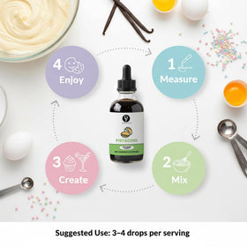 Dolce Flav pistachio extract labeled for easy kitchen use