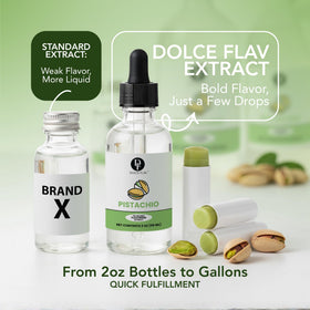 Dolce Flav pistachio oil flavoring suits baked goods for pistachio-forward desserts