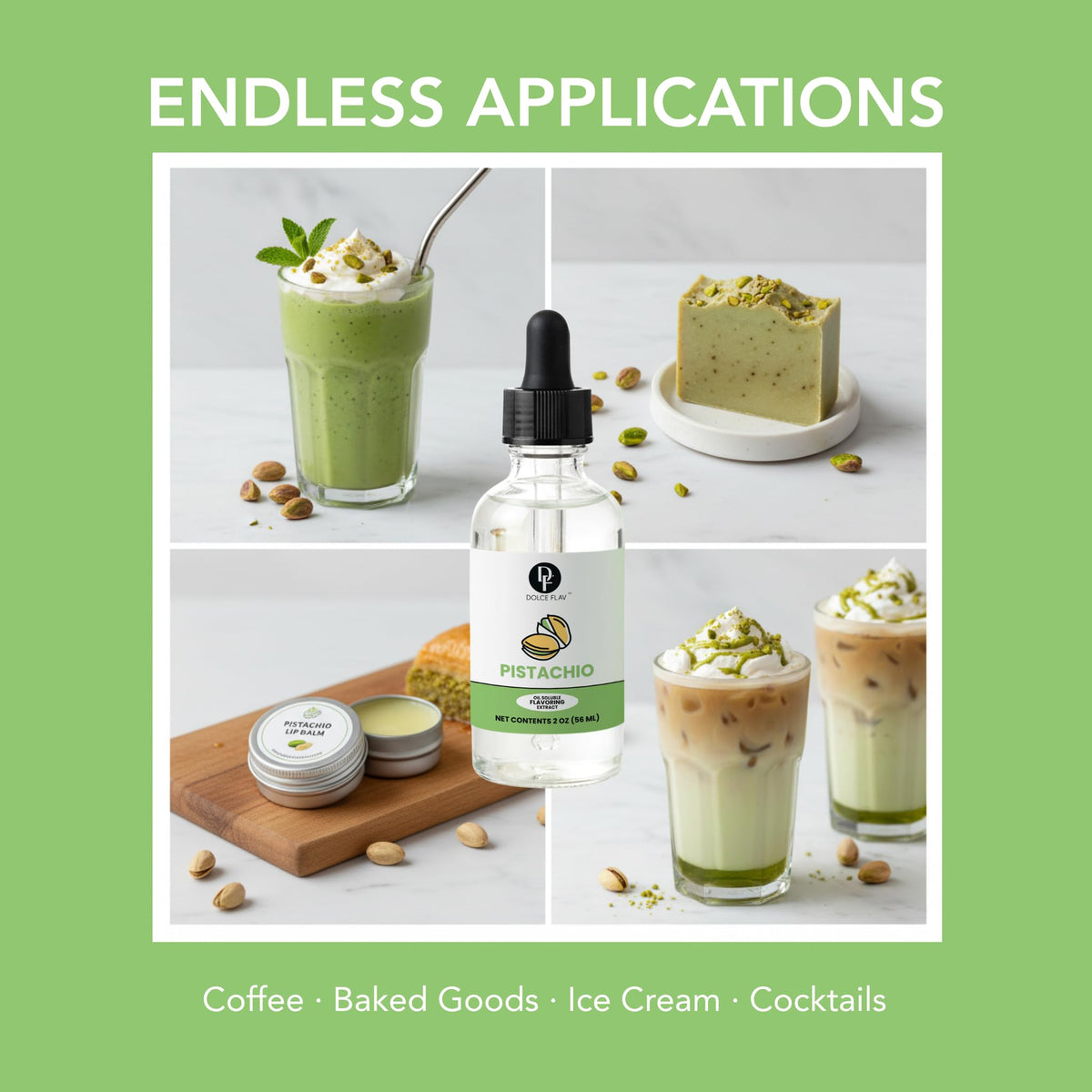 Dolce Flav pistachio oil flavoring for truffles delivers premium pistachio flavor