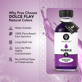 Dolce Flav purple bowl mixing for even color in frostings