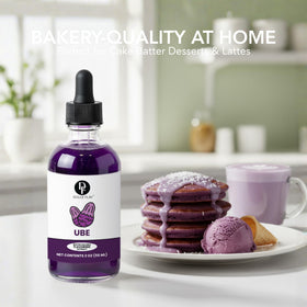Dolce Flav Purple Ube Extract works in hot and cold drinks smoothly.