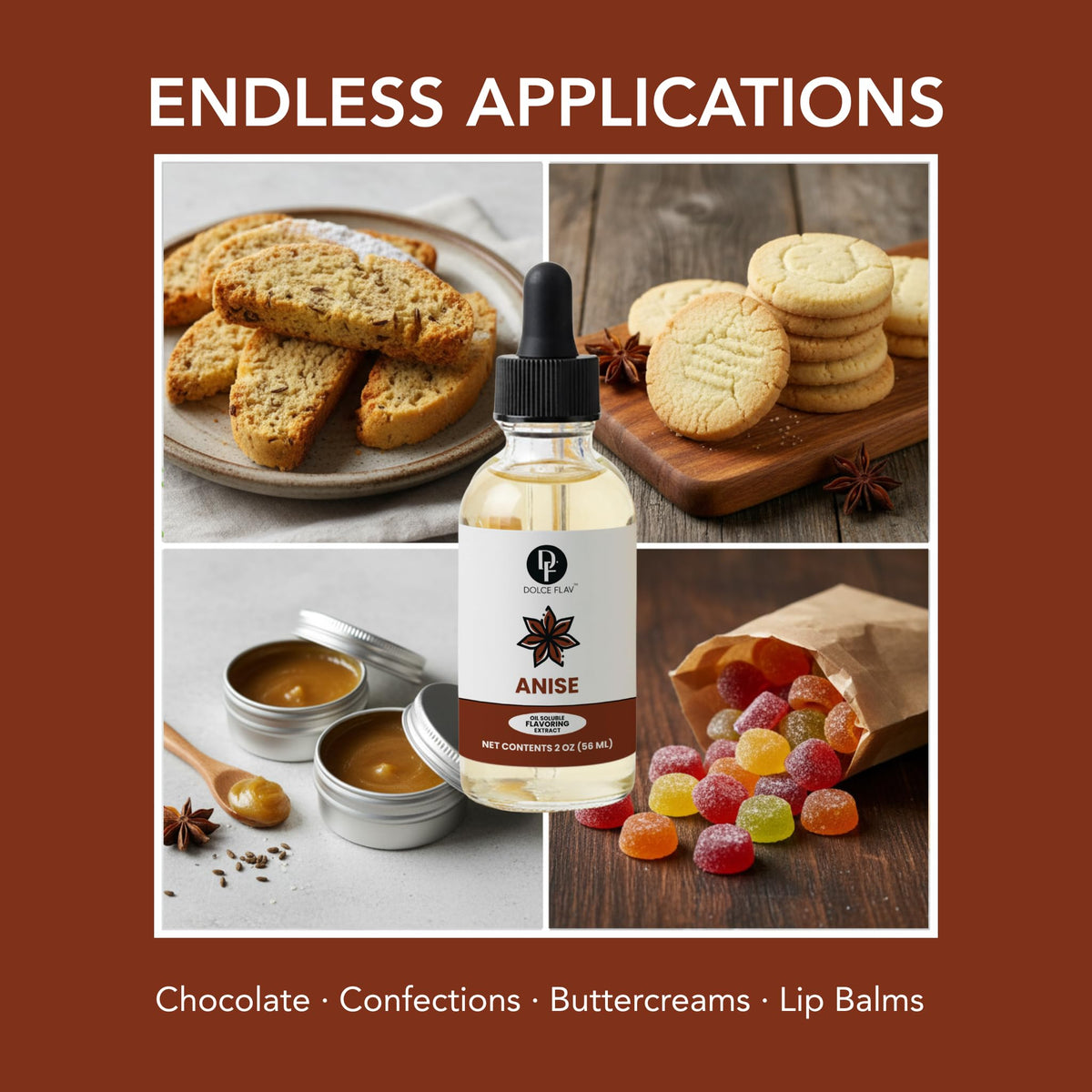 Dolce Flav Star Anise Extract ideal for baking and pastry creations