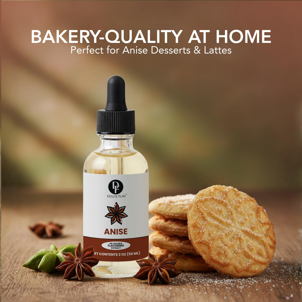 Dolce Flav Star Anise Extract Kosher and sugar-free flavoring option