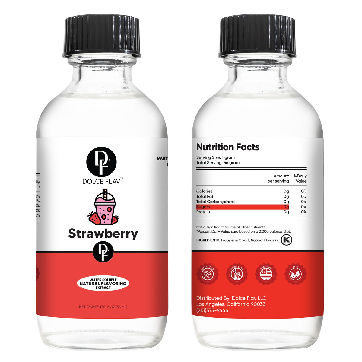 Beverage flavoring using Dolce Flav strawberry extract for refreshing drinks