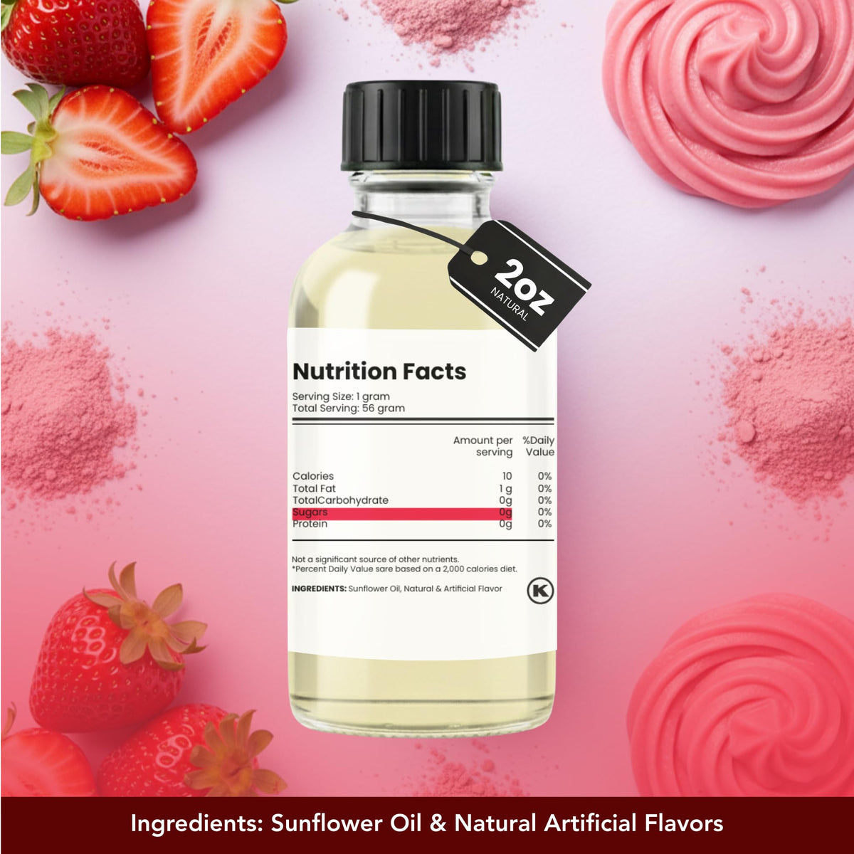 Dolce Flav Strawberry Extract mixed into a candy batch showing vivid color and aroma.