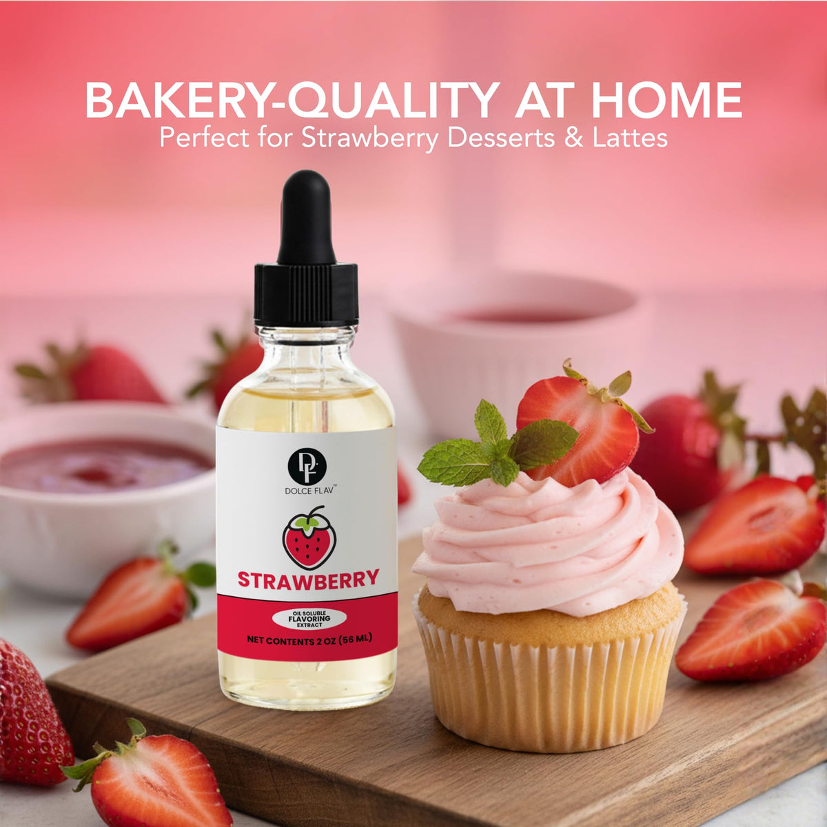 Dolce Flav kosher-certified flavor adds a bright strawberry note to desserts.