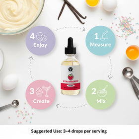 Dolce Flav Strawberry Extract sugar-free formula enhances desserts without added sugar.