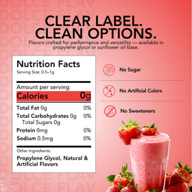 Pouring Dolce Flav strawberry extract into batter for enhanced flavor