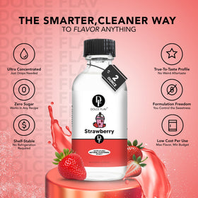 Creamy strawberry ice cream enhanced with Dolce Flav extract