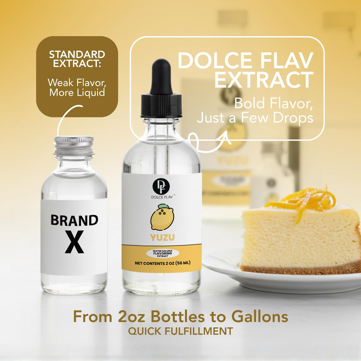 Dolce Flav Yuzu flavoring in a beverage setup for mixing
