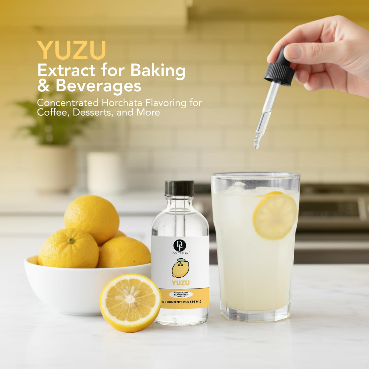 Dolce Flav Yuzu flavoring dropper showing precise dosing