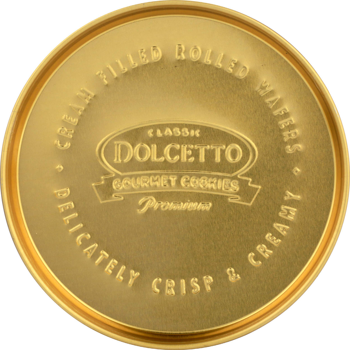 Dolcetto lemon wafer rolls bite showing crisp layers