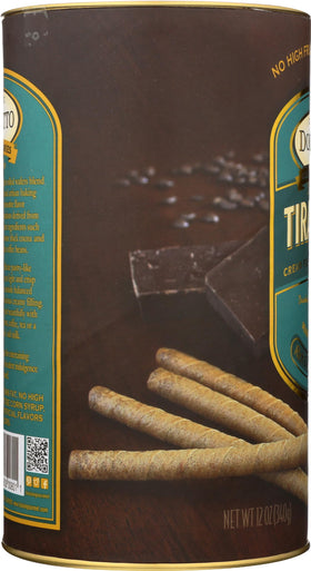 Dolcetto wafer rolls hot cocoa dipping, cozy treat.