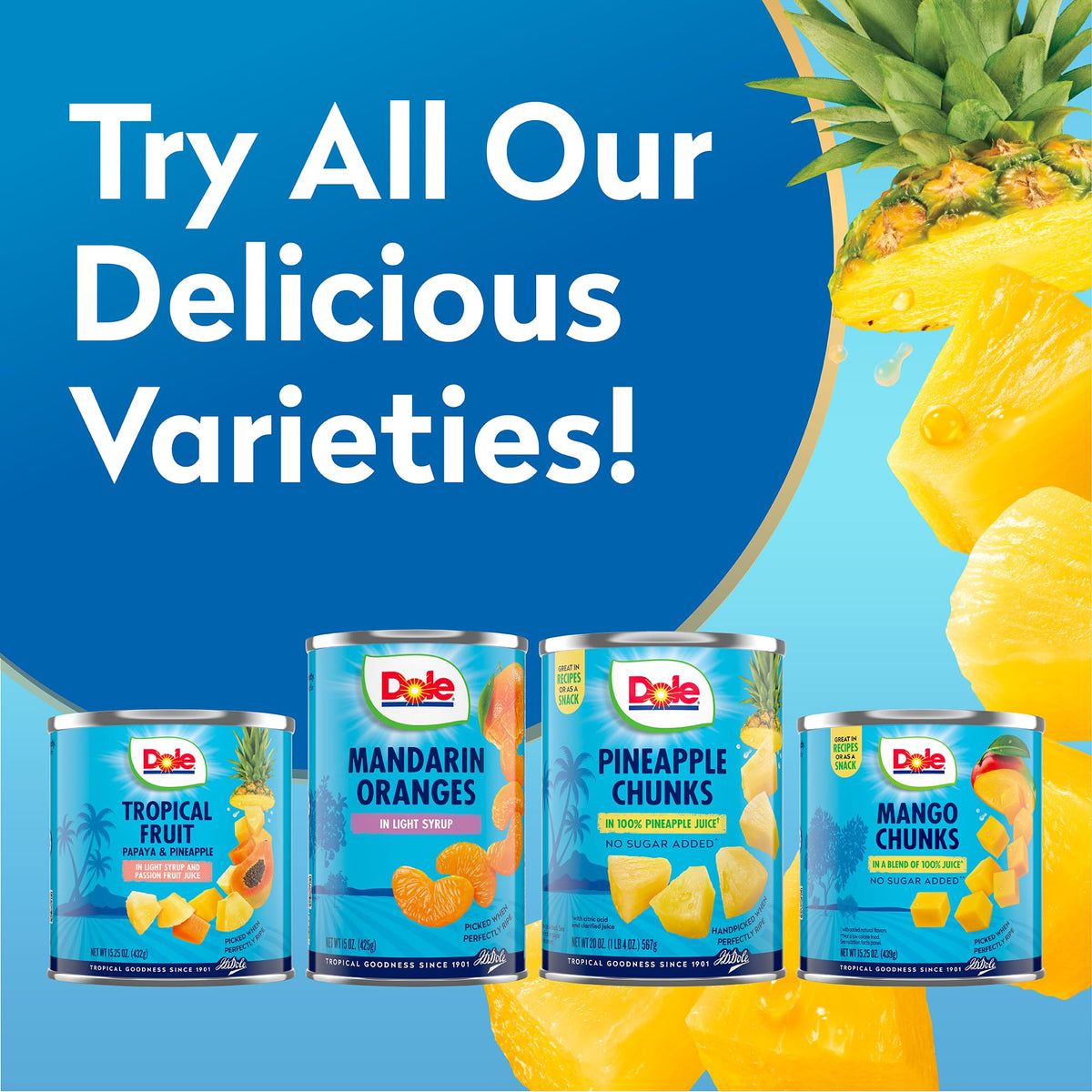 Dole crushed pineapple naturally gluten-free and easy to use