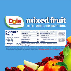 Dole Fruit Bowls cherry gel texture, no Red Dye 40
