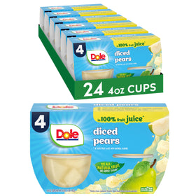 Dole Fruit Bowls: diced pears in 100% juice for a refreshing, bite-sized snack.