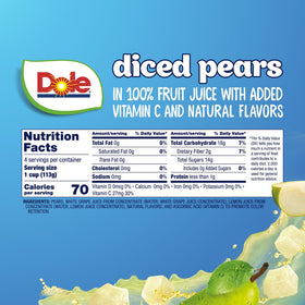 Dole Fruit Bowls four-ounce cups save prep time for lunch breaks.
