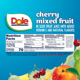 Dole Fruit Bowls fridge-ready cherry mixed in juice for quick chill
