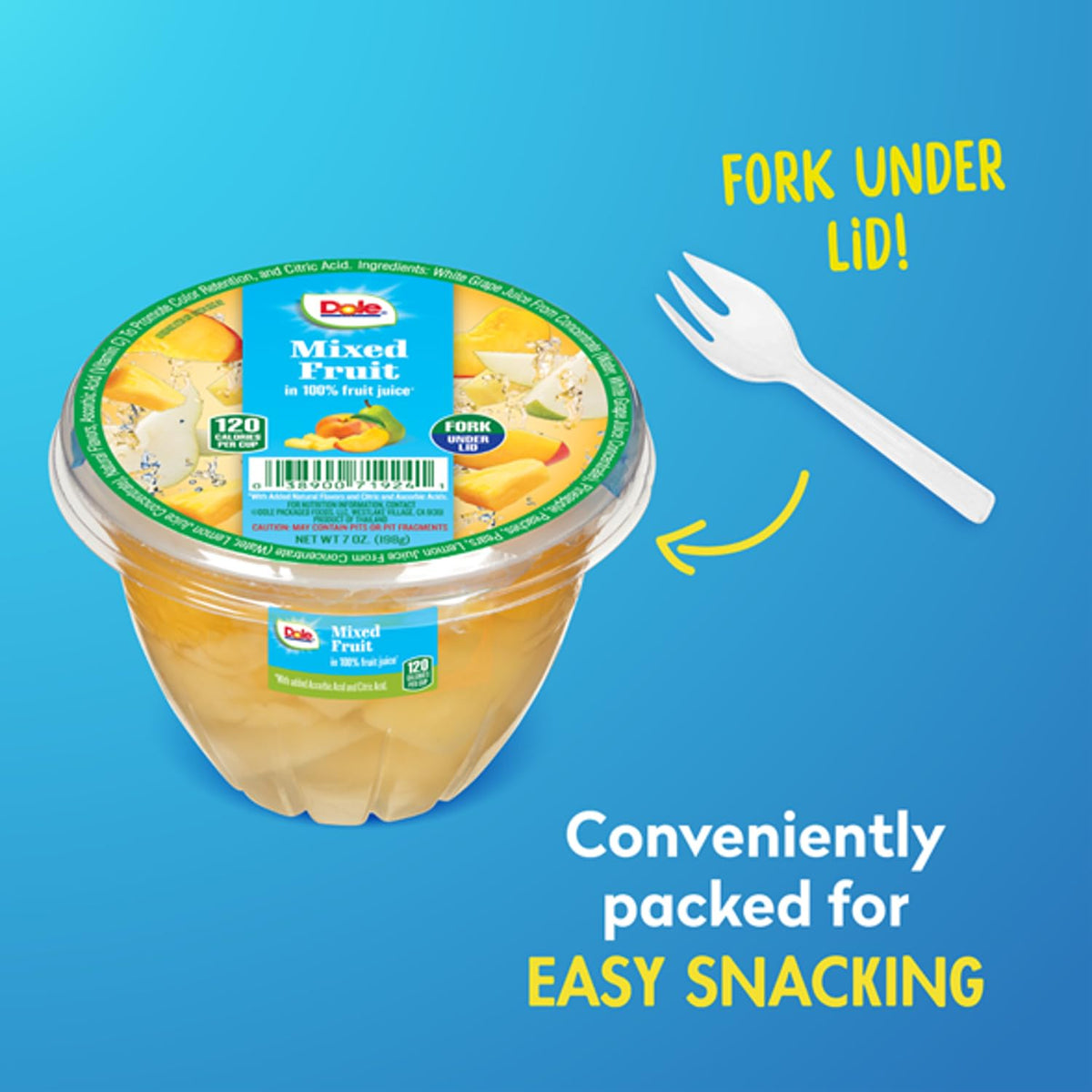 Dole Fruit Bowls Gluten Free Snack Cups offer naturally gluten free satisfaction.