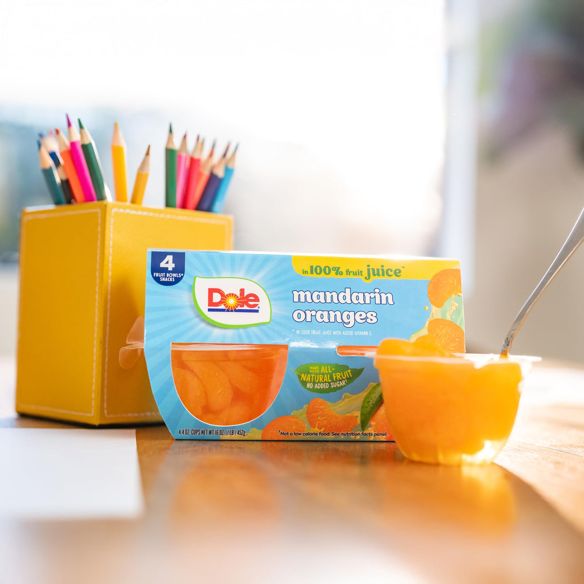 Dole Fruit Bowls kid-friendly snack with no peeling required.