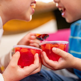 Dole Mandarins in Orange Gel serving on-the-go snack for busy families