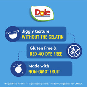 Dole Mandarins in Orange Gel packaging highlighting convenient bulk lunch option