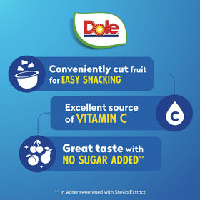 Dole No Sugar Added fruit cup in juice water with Stevia, refreshing on-the-go.