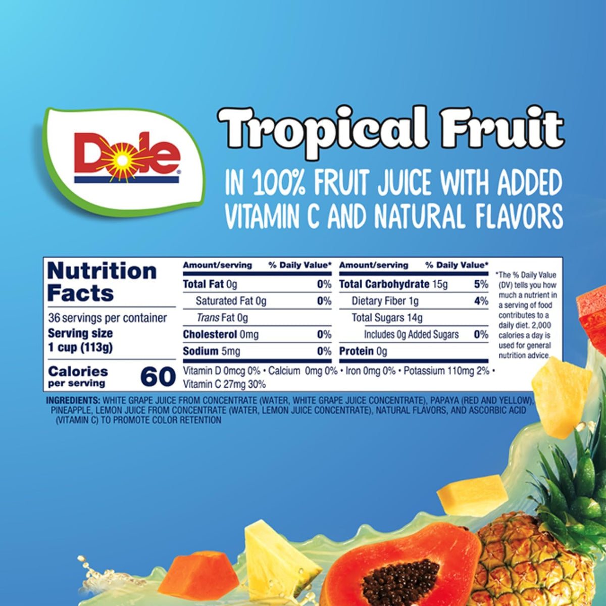 Dole Fruit Bowls packaging for portable snacking at work or travel