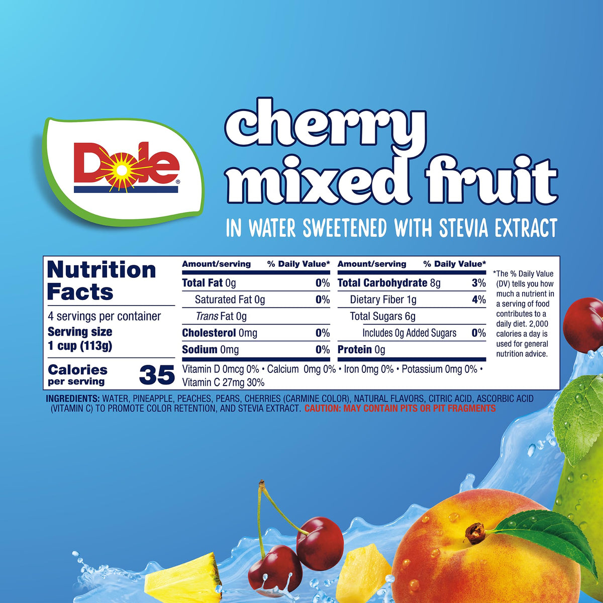 Dole Fruit Bowls pre-cut fruit snack, ready to eat.