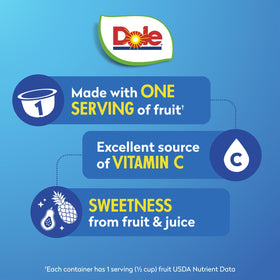 Dole Tropical Fruit Bowls cup portion, perfect for lunchboxes and on-the-go