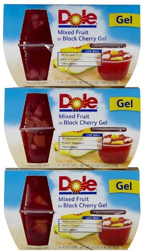 Dole Gel Bowls with mixed fruit in black cherry gel, ideal on-the-go healthy snack