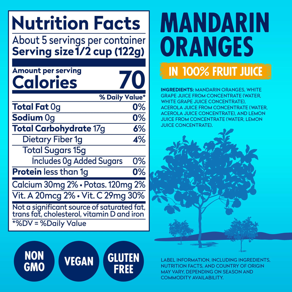 Dole mandarin oranges jar with resealable lid preserves freshness for easy snacking.