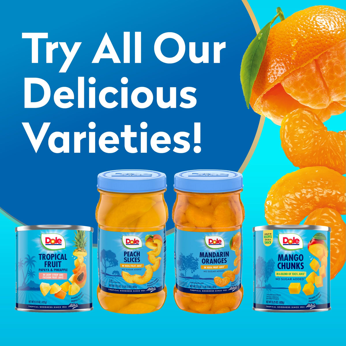 Dole mandarin oranges pantry storage jar ready for snack time.