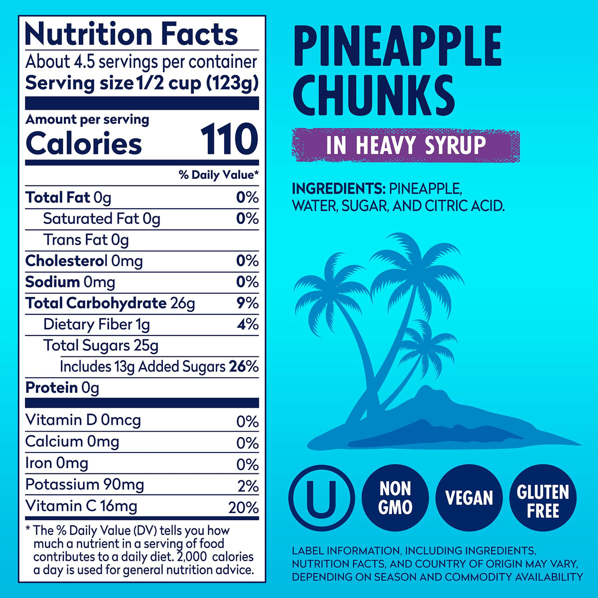 Dole pineapple chunks as dessert topping on pancakes or ice cream.