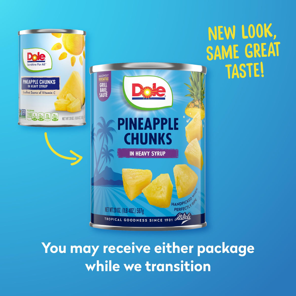Opened can with pineapple chunks ready to top desserts or breakfasts.
