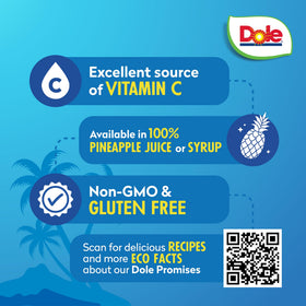 Dole pineapple chunks layered in yogurt parfait for tropical flavor.