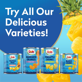 Dole pineapple chunks pantry pack ready for quick snacks.