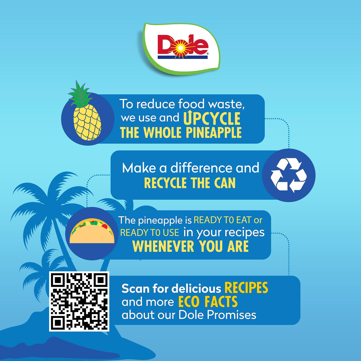 Dole Pineapple Chunks smoothie-ingredient ready to blend with Vitamin C.