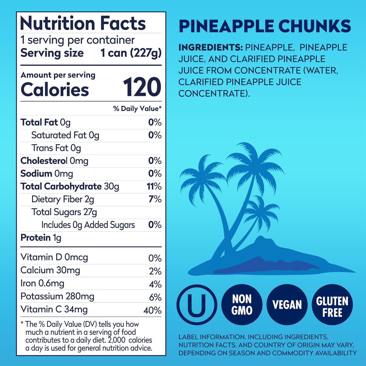 Dole Pineapple Chunks topping-dessert shown, ideal for yogurt or salad.