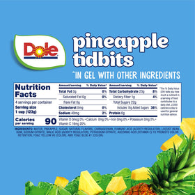 Dole pineapple in lime gel unwrap shows individual portions.
