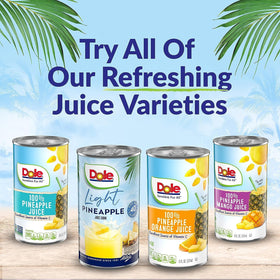 Dole Light Pineapple Juice can packaging, BPA-free