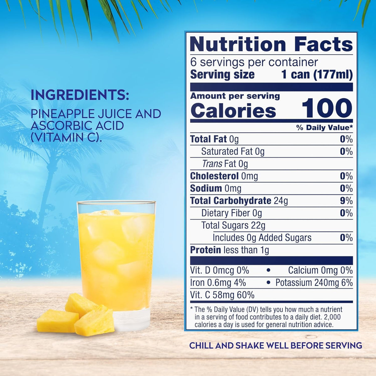 Dole pineapple juice glass being poured suggests convenient refreshment
