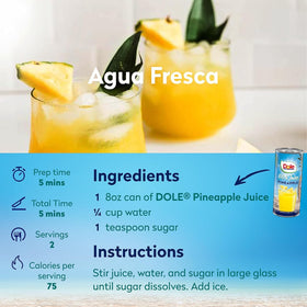Dole Pineapple Juice packaging varies; keep on hand in pantry or fridge.
