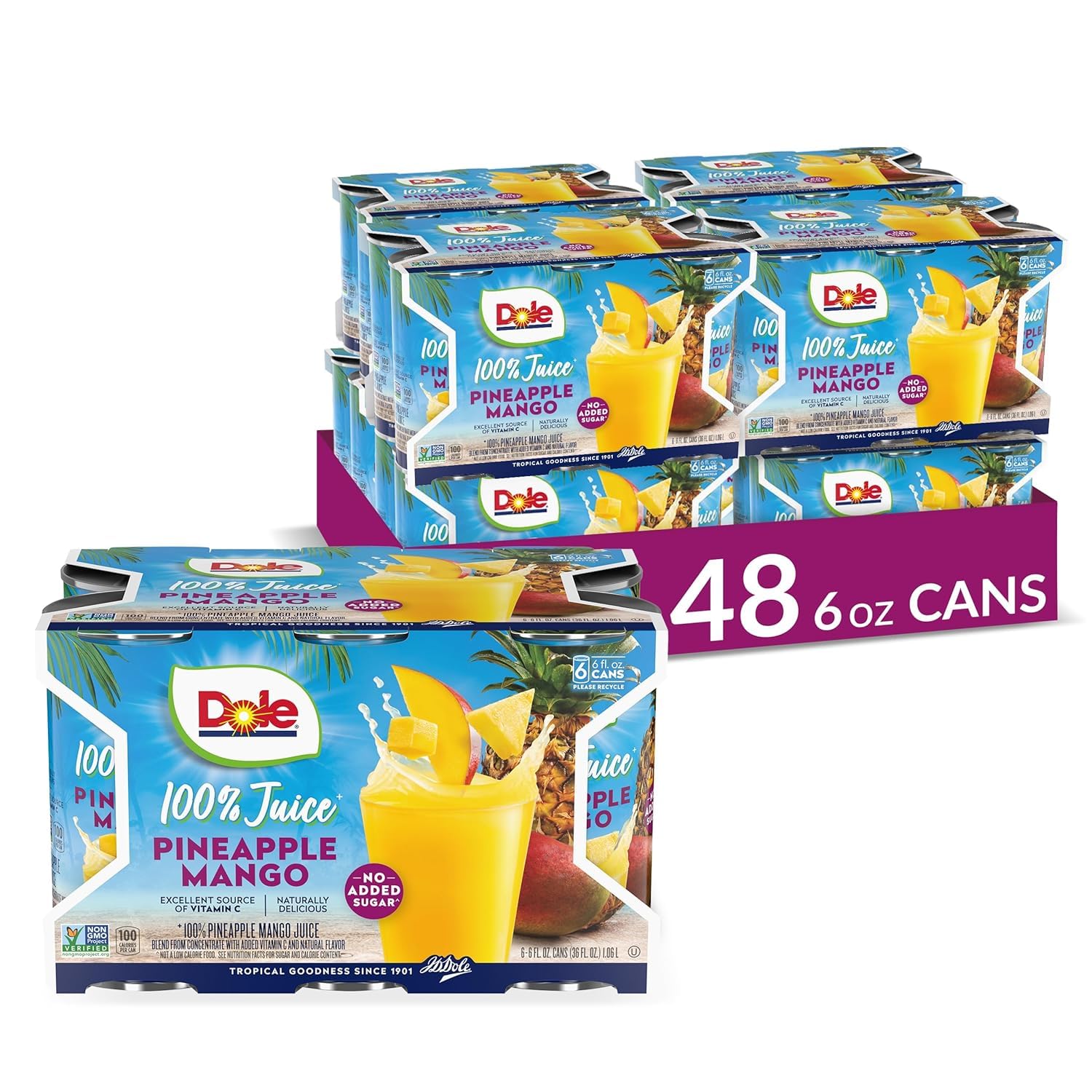 Dole pineapple mango juice bottle offers tropical flavor for smoothies