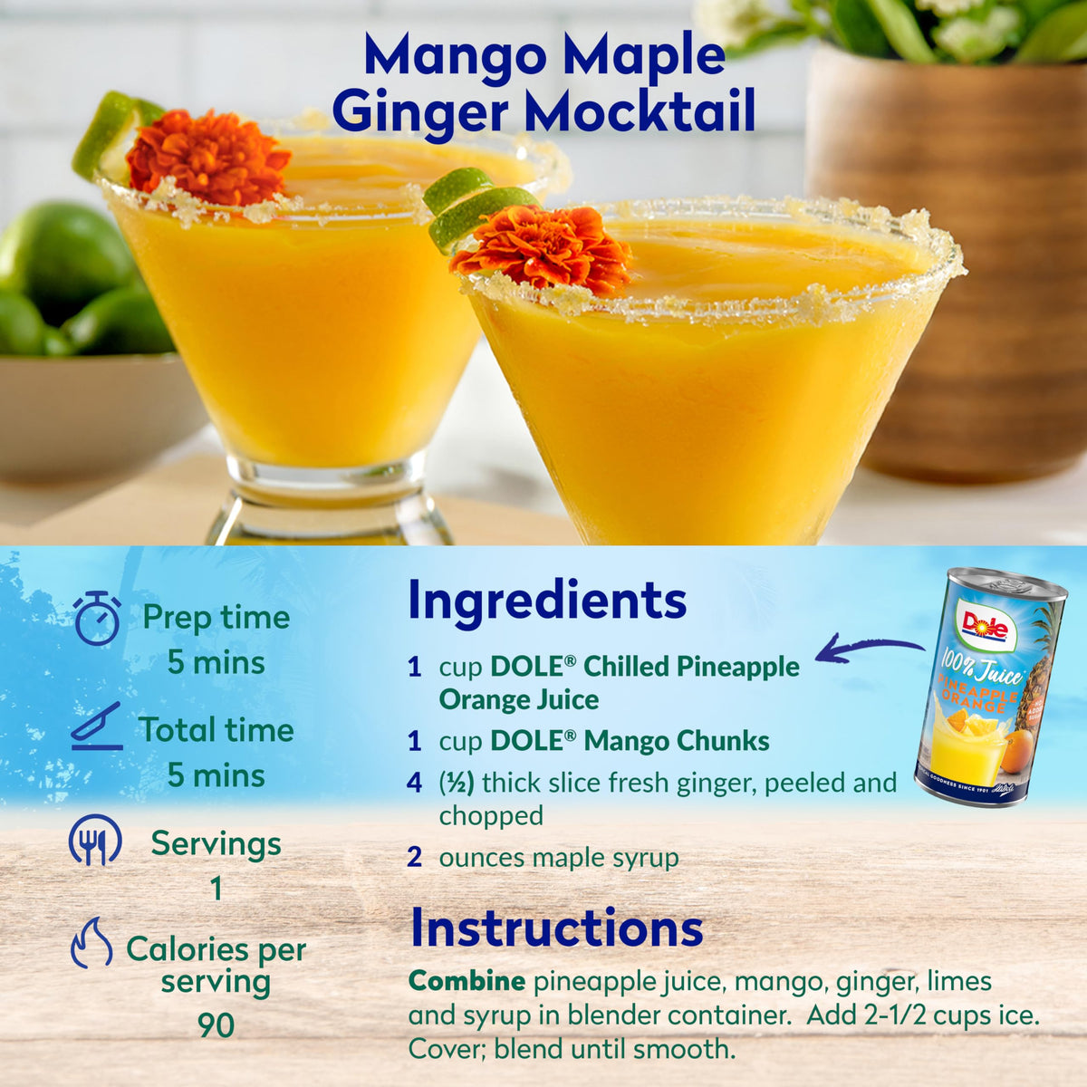 Dole Pineapple Orange Juice label closeup highlighting vitamin C and 100% juice.