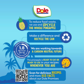 Dole pineapple slices easy-open can for effortless snacking.