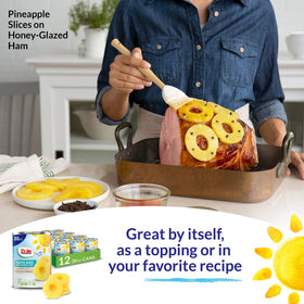 Dole pineapple slices provide a vitamin C boost from natural fruit.