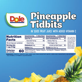 Dole Pineapple Tidbits serve-ideas for easy meals, snacks, and beverages.